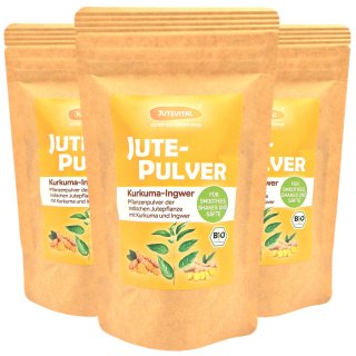 Bio Jute-Pulver Kurkuma-Ingwer Vorteilspaket